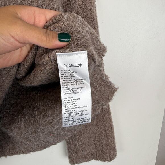 Sleeping on Snow Anthropologie Size S Baby Alpaca Knit Crew Sweater Brown - Picture 5 of 10